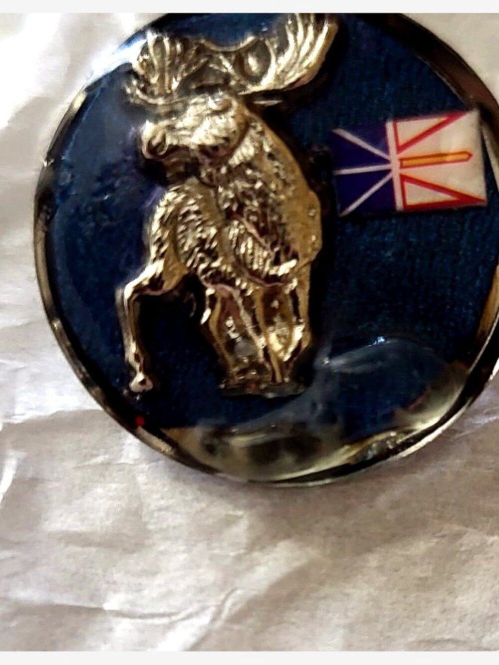 Moose Newfoundland Flag Resin Brooch - Handmade